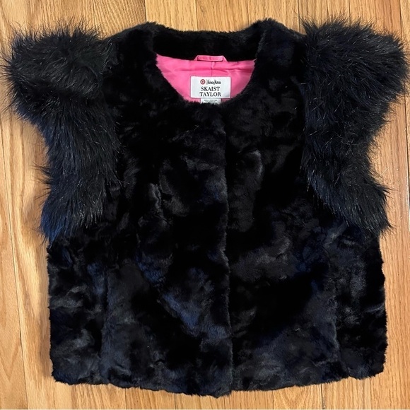 Skaist Taylor Womens Faux Fur Vest Target Nieman Marcus Black Size Large - Picture 1 of 6